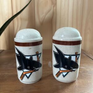 Set of San Jose Shark Logo Salt and Pepper Shakers